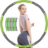 Hoelahoep - Fitness - hoelahoep met gewicht - verstelbaar - hula hoop fitness – groen/grijs - cadeau