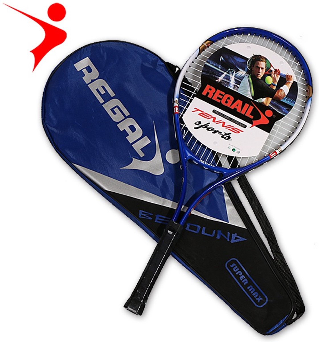 REGAIL Tennisracket - Tennisracket - Tennis - Voor beginners - Blauw