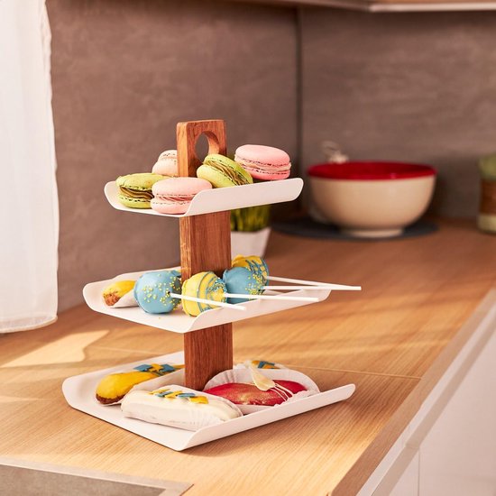 Moderne Fruitschaal met 2 Verdiepingen - Ruimtebesparende Etagère voor