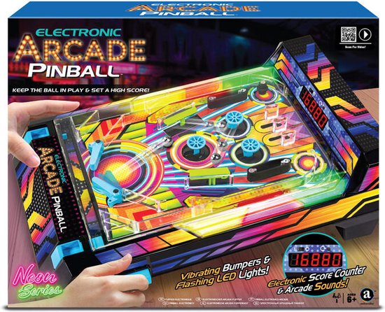 #Winning Arcade Deluxe Neon Flipperkast - Speelkast - Mini Flipperkast - Pinball Machine - Elektrische Scoreteller - Inclusief LED en Arcade Geluiden - 80328 — afbeelding 3