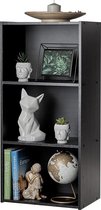 Kledingkast met 3 planken / Houten bak met planken / Boekenkast / Bijzetkast, Modulair, Design, kantoor, woonkamer, slaapkamer - Basic Storage Shelf - CX-3 - Zwart Eiken