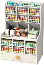 Bureau-organizer met lade DIY-pennenhouder Kantoorbenodigdheden School Home Office Kunstbenodigdheden (PB16-2 Wit)