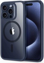 ESR Classic Hybrid HaloLock Hoesje Geschikt voor Apple iPhone 15 Pro Max | Compatibel met MagSafe en HaloLock | Back Cover met Magneet | Transparant Blauw