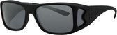 Polariserende Overzetzonnebril XL Black Master - Overzet Zonnebril Zwart Uv-bescherming Extra Groot