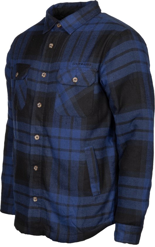 Life Line Jervis Padded Flannel Shirt Heren Blauw/zwart Maat Xl