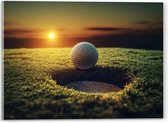 Acrylglas - Golf - Golfbal - Zonsondergang - 40x30 cm Foto op Acrylglas (Wanddecoratie op Acrylaat)