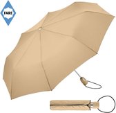 Bol.com Fare Mini Paraplu - AOC - Automatisch openen en sluiten - Windproof - Ø97 cm - Polyester/Kunststof/Staal - Beige aanbieding