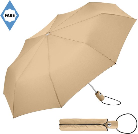 Parapluie Fare Mini - AOC - Ouverture et fermeture automatique - Coupe vent - Ø97 cm - Polyester/Plastique/Acier - Beige