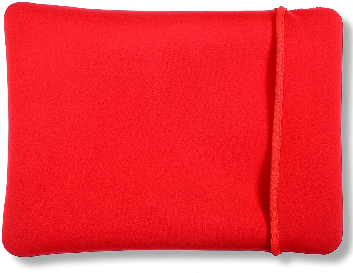 Mobigear Laptophoes geschikt voor Neopreen Laptop | Mobigear Two Way Sleeve 15 - 16 inch Laptop hoes - Zwart / Rood