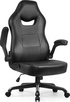 Ergonomische Bureaustoel - Bureaustoel - Bureaustoelen voor Volwassenen - Inklapbare Armleuningen - mit 90°-135° Rugleuning - 150 Kg - Zwart