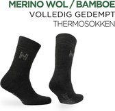 Norfolk - Wandelsokken - Merino wol en Bamboe Mix - Thermische Zacht en Warme Outdoorsokken - Merino wol sokken - Sokken Dames - Sokken Heren - Wollen Sokken - Donker Zwart - Maat 35-38 - Gabby
