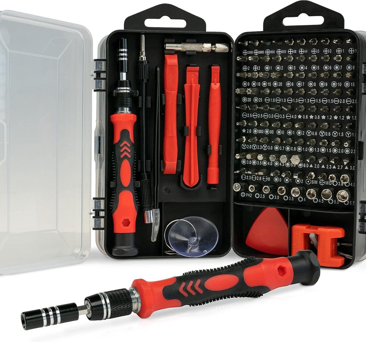 Fijnmechanische bitset met schroevendraaier, precisiebits en demontage-accessoires, reparatieset voor smartphone, laptop, computer, 119 delen