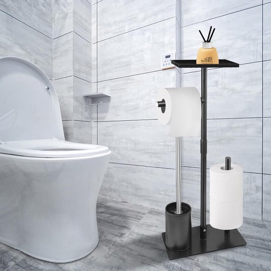Spirella Porte Rouleau Papier Wc Sur Pied Acier MILLY Noir Mat MSV Black Friday