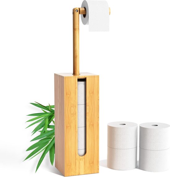 Porte-Rouleau de Papier Toilette sur Pied avec étagère de