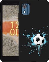 Cazy Hoesje Zwart geschikt voor Nokia C02 Soccer Ball