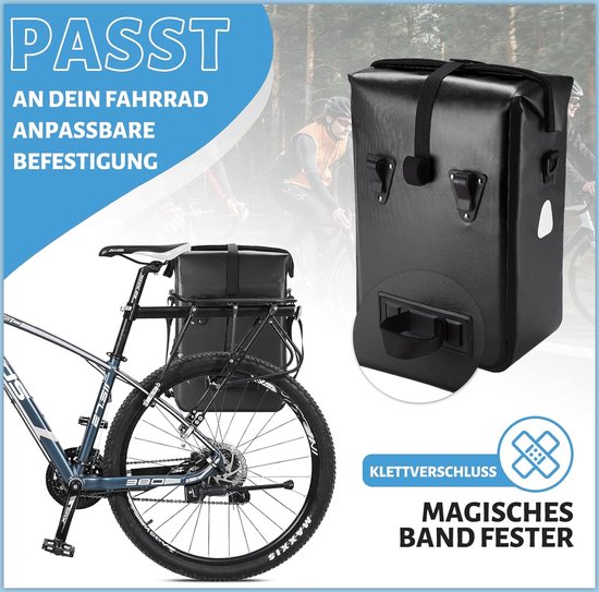 Sacoche de vélo pour porte-bagages avec bandoulière, 100 % étanche et sac de  transport