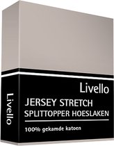 Livello drap housse Jersey surmatelas fendu Stone 160x200/210