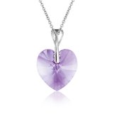 Montebello Ketting Pim HZ113 - Swarovski® Hart - 925 Zilver Gerhod. - Ø14mm - 50cm