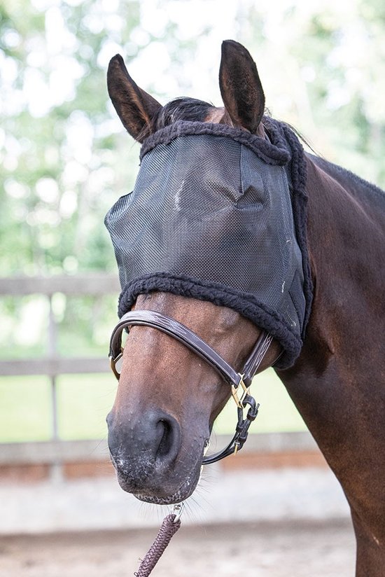 Foto: Harrys horse vliegenmasker zwart zonder oren xlarge