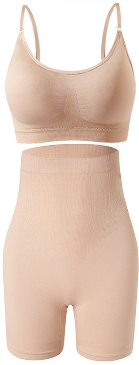 Teep Corrigerende Legging & Bralette – Corrigerend Ondergoed Dames – Shapewear Dames – Beige – Maat XXL