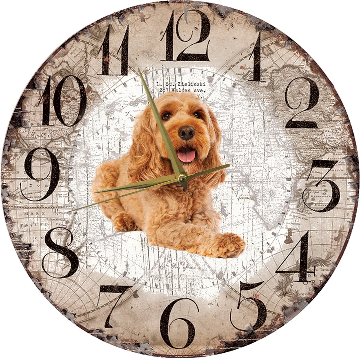 Houten Klok - 30cm - Hond - Cockapoo