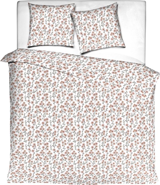L1NK STUDIO Dekbedovertrek voor bedden met 135/150 cm (240 x 220 cm), 100% katoen (percal met draaddichtheid 200), digitale print, batik perzik