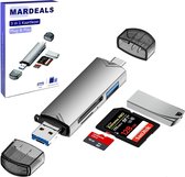 Mardeals® SD Kaartlezer - USB 3.0 Kaartlezer - OTG Kaartlezer - Snelste CardReader voor SD - Micro SD - USB - Geschikt voor Telefoon - PC - Tablet
