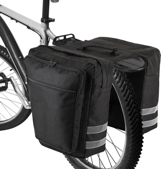 zeroto fietstassen, 25L fietsdragertas, waterdichte fietstas, duurzame fietszadeltas voor bagagedrager met reflecterende afwerking en draagriem voor racefietsen, mountainbikes (camouflage