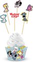 Folat - Cupcake decoratie set Woezel en Pip (6 stuks)
