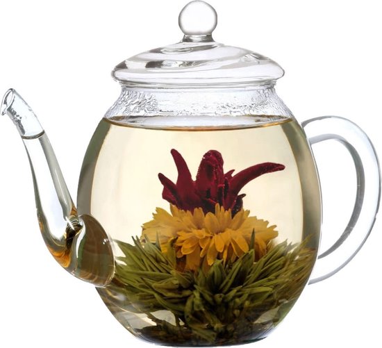Coffret fleur de thé thé vert aux arômes de fruits et théière (6