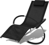 vidaXL Chaise longue pour extérieur Structure géométrique en acier noir et gris