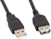 Lanberg - Lanberg USB A 2.0 male naar USB A 2.0 female verlengkabel 1,8 m zwart CA-USBE-10CC-0018-BK