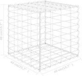 The Living Store Gabion Plantenbak - 40 x 40 x 40 cm - Zilver - Staalwire - Montage vereist