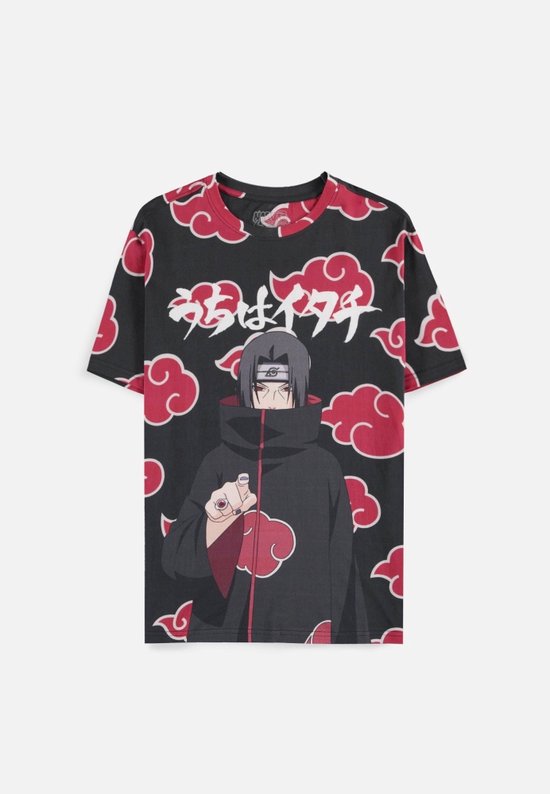 Naruto - Itachi Clouds - Digital Printed Heren T-shirt - XL - Zwart