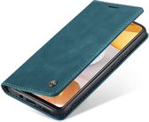 CaseMe Bookcase hoesje geschikt voor Samsung Galaxy S21 - Effen Blauw - Kunstleer