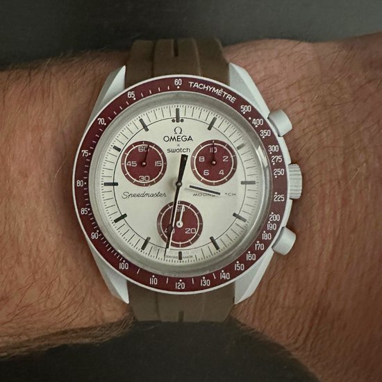 Bracelet de montre Grijs-marron pour Omega X Swatch MoonSwatch - Caoutchouc  - Bracelet... | bol