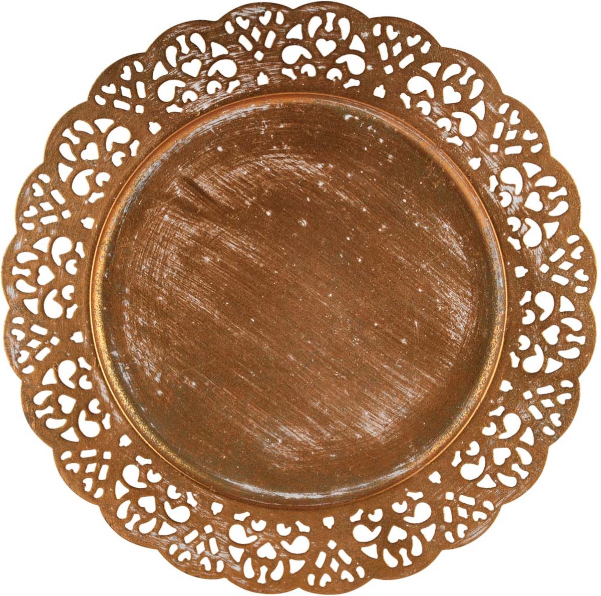 ROUMI - Plateau rond en aluminium - doré D40cm