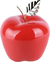 Dekoratief | Appel rood/goud, keramiek/metaal, 12x12x15cm | A225367