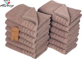 Bol.com Veehaus Wadelan- Handdoeken 50 x 100 cm - set van 10 - Hotelkwaliteit – Zware kwaliteit 500 g/m2 Beige aanbieding