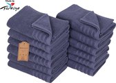 Bol.com Veehaus Tomson - Handdoeken 50 x 100 cm - set van 10 - Hotelkwaliteit – Zware kwaliteit 500 g/m2 Blauw aanbieding