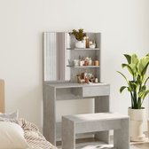 The Living Store Kaptafel met spiegel 74-5x40x141 cm betongrijs - Badkamermeubel