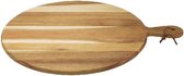 Dagelijkse Kost Snijplank - Ronde serveerplank - Acaciahout - Met handvat en koord - 50x40x1.8cm