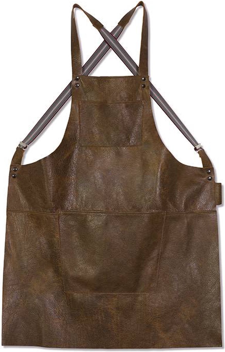 Dutchdeluxes Schort - Handgemaakt - Met Bretels - Uniek - Horeca - Vintage Brown