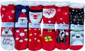 Chaussettes d'intérieur - Homesocks - 6 Paires - Taille 36-41 - Antidérapant - Moelleux - Chaussettes d'intérieur Femme - Variant 5 - Noël - Chaussettes de Noël