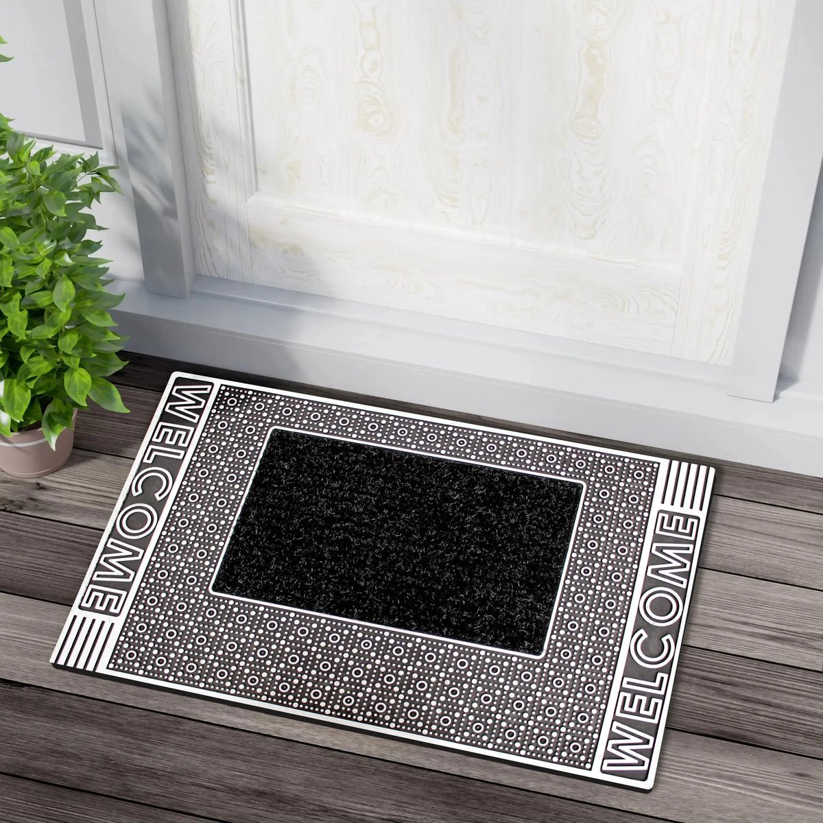 G.M. Floors Welcoming Comfort: De Beste In & Outdoor Deurmat droogloopmat / deurmat voor buiten / deurmat binnen / Linea-Serie Silver