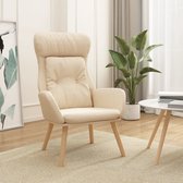 The Living Store Fauteuil Relaxstoel - Dik gevoerd - Crème - 70 x 77 x 94 cm