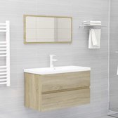 The Living Store Ensemble de meubles de salle de bain Aggloméré - Chêne Sonoma - 80x38,5x45 cm