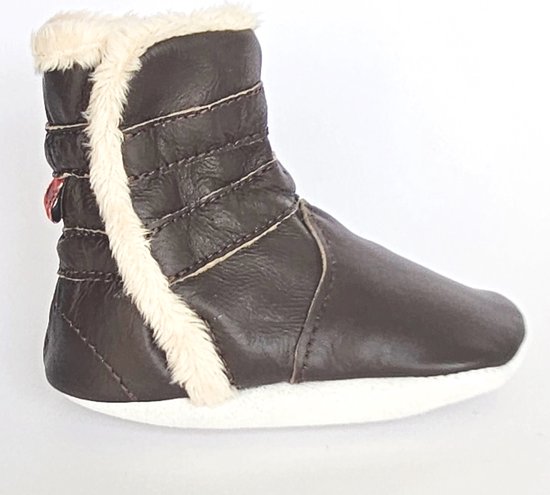 Aapie chaussures bébé en cuir Botte d'hiver Cowboy - bottes - fourrées - antidérapantes - marron - taille S