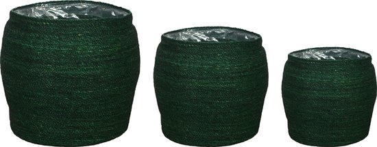 DKNC - Manden Rome - Zeegras - 38x38x36cm - Set van 3 - Groen