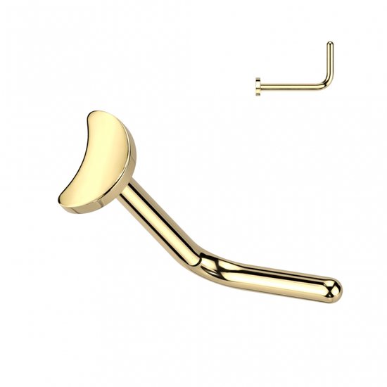 PIERCINGLINE 750 gouden neuspiercing spiraal | 18 karaat | 3 kristallen sterren | piercing neus steker | kleurkeuze, Geelgoud, Zirkonia